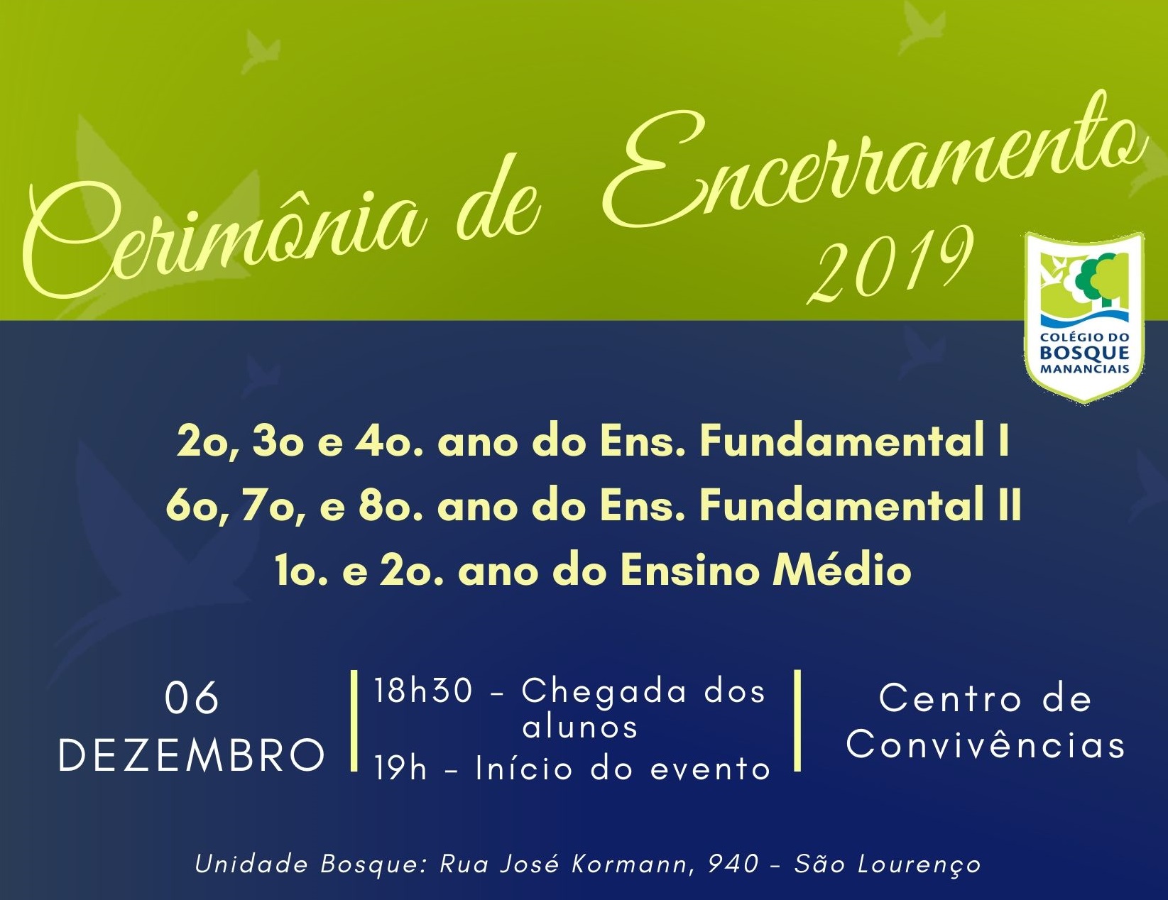 Retiro Espiritual para alunos do 8º ano ao Ensino Médio da Unidade Bosque -  Eventos - Colégio do Bosque Mananciais